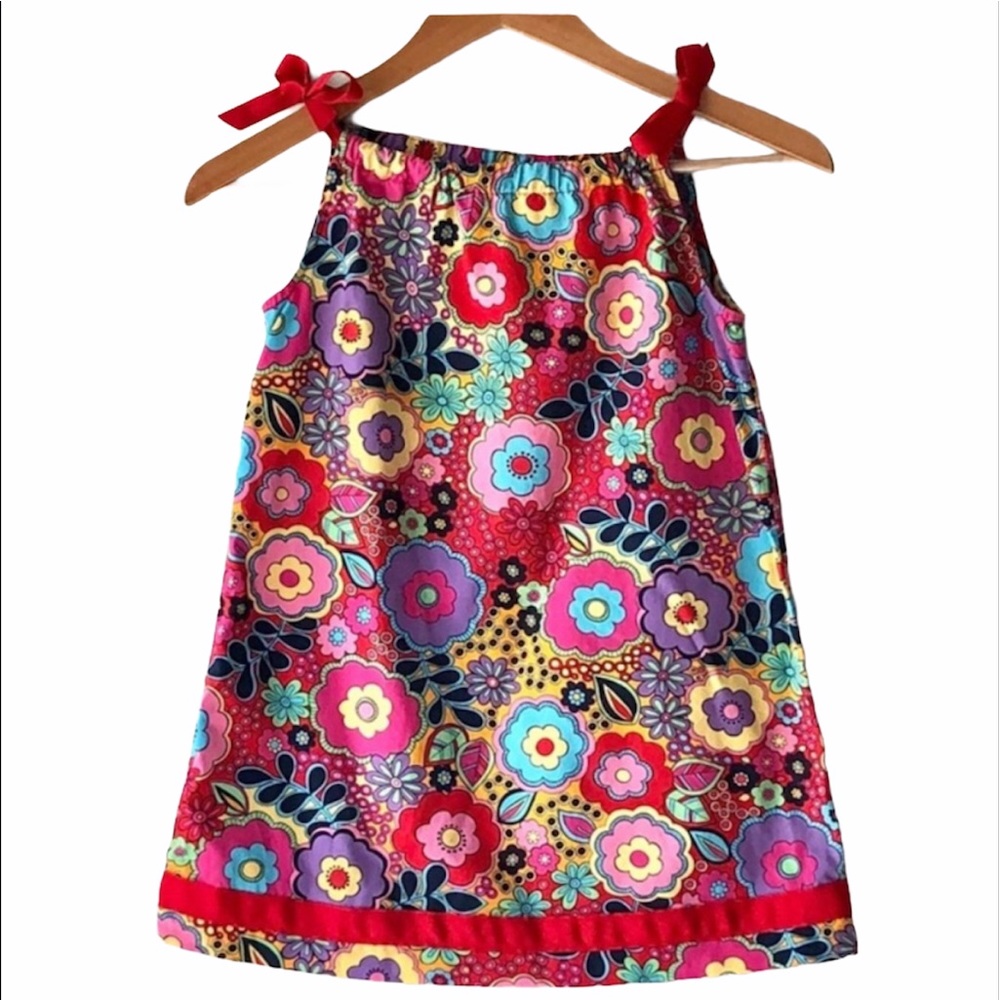 Hanna Andersson Red Bright Floral Pillowcase Dress